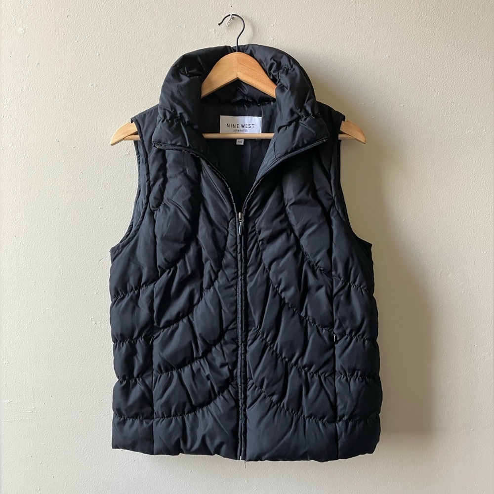 Nine West Separates Quilted Down Vest in Black